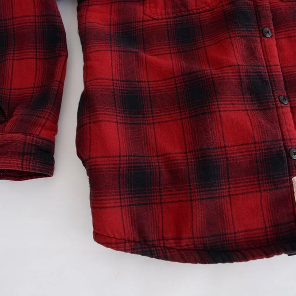Field And Stream Navy & Red Teddy Bear Lined Corduroy Patches Button Up Shacket - Picture 7 of 11